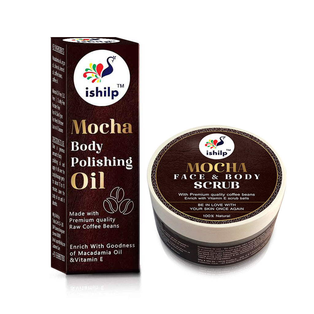 Mocha Body Polishing Oil & Mocha Face & Body Scrub Combo